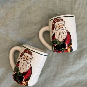 Mudpie Here Comes Santa Claus Tartan Mug set